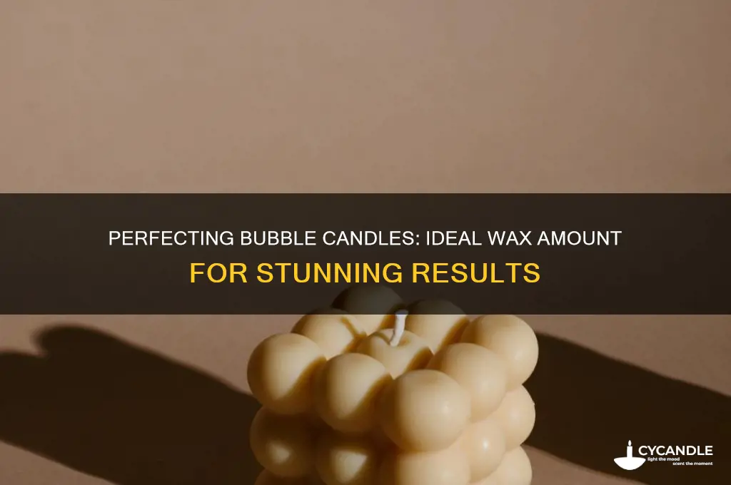 how much wax for a bubble candle