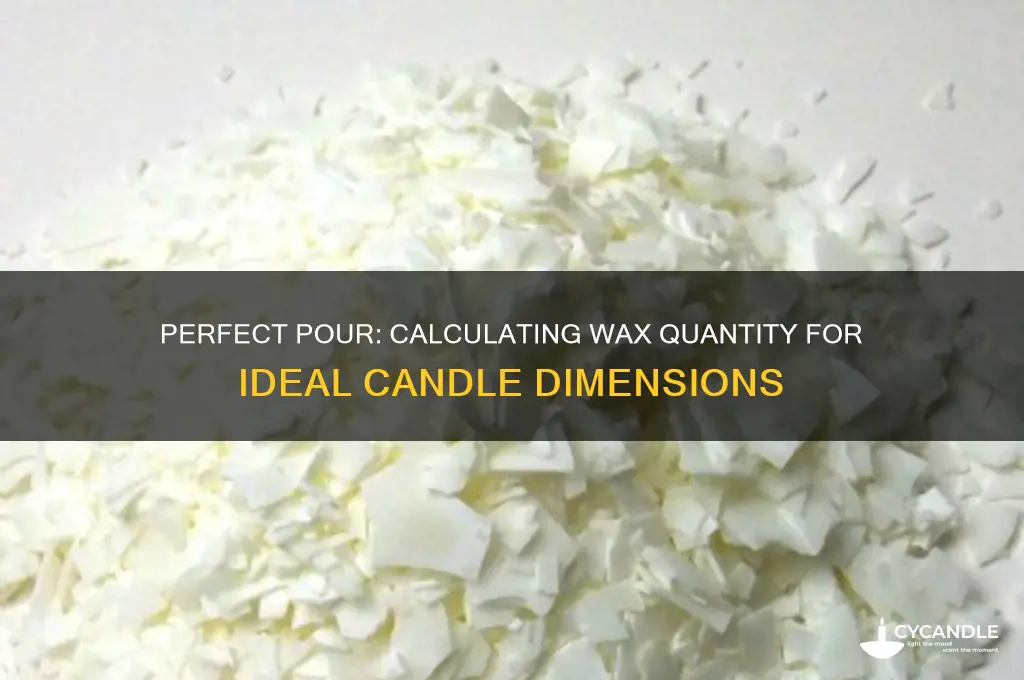 how much wax for candle dimensions