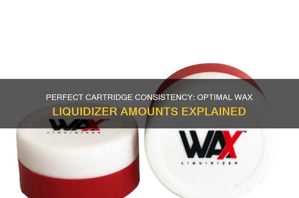 how much wax liquidizer should you use to make carts