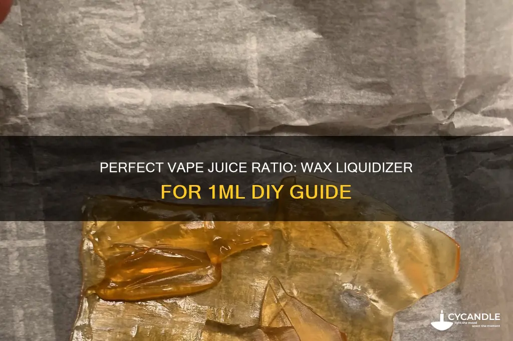 how much wax liquidizer to make 1ml of vape juice