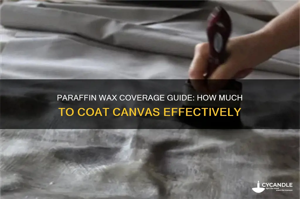 how much wax to cover canvas with paraffin