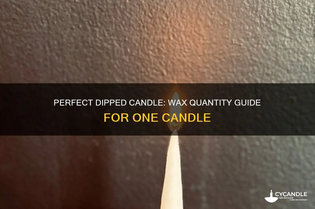 how much wax to make one dipped candle