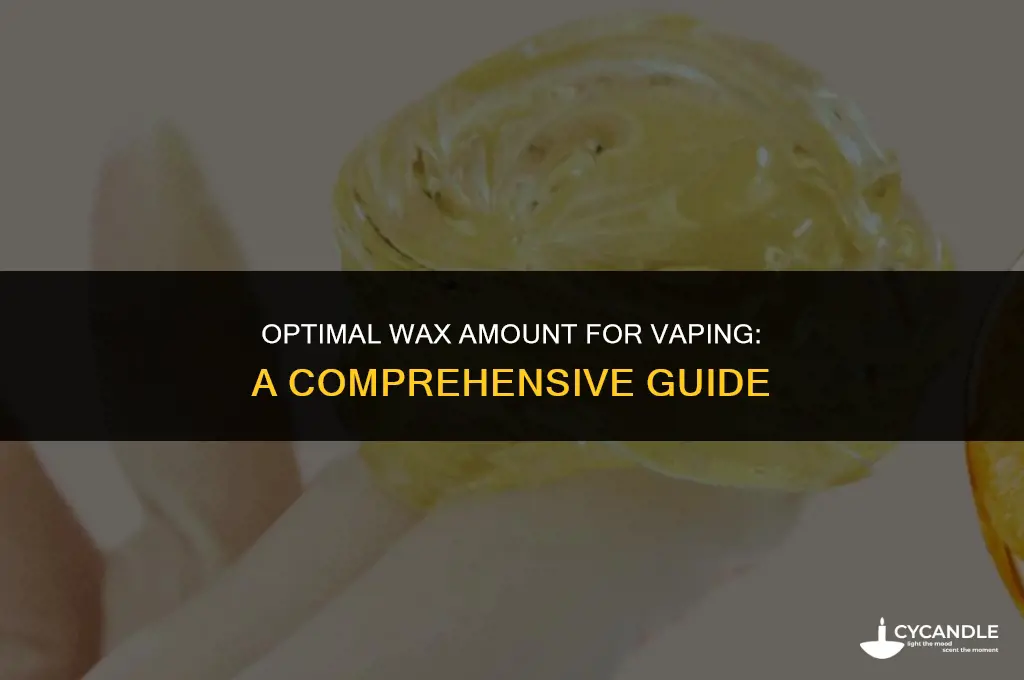 how much wax to use for vaping