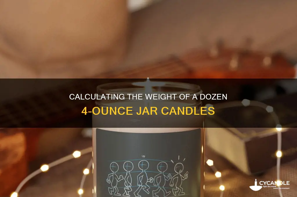 how much will my dozen candles weigh 4 ounce jars