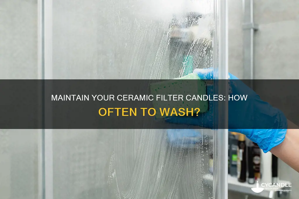how often should the ceramic filter candles be washed