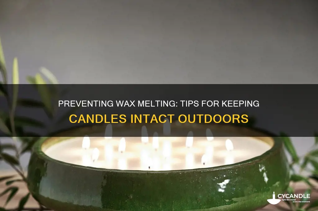 how stop wax from putting candles outside