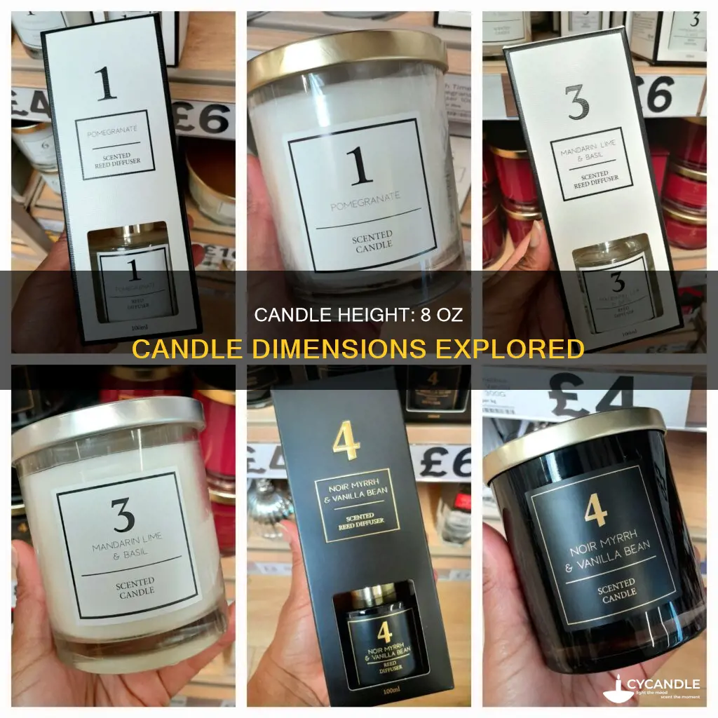 how tall are 8 oz candles
