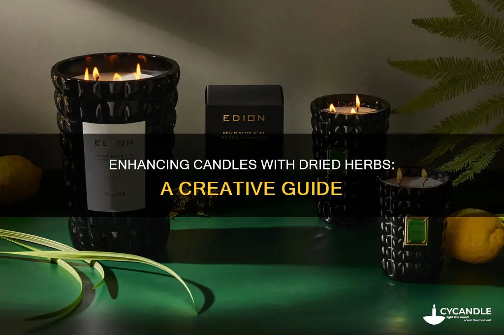 how to add dried herbs to candles