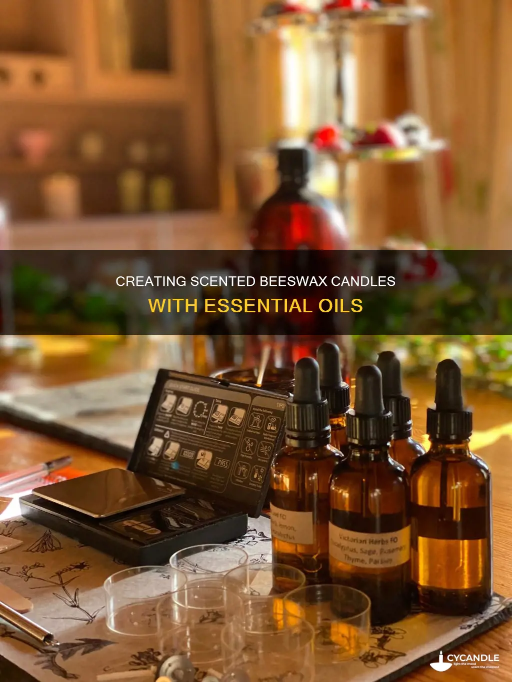 how to add essential oils to beeswax candles
