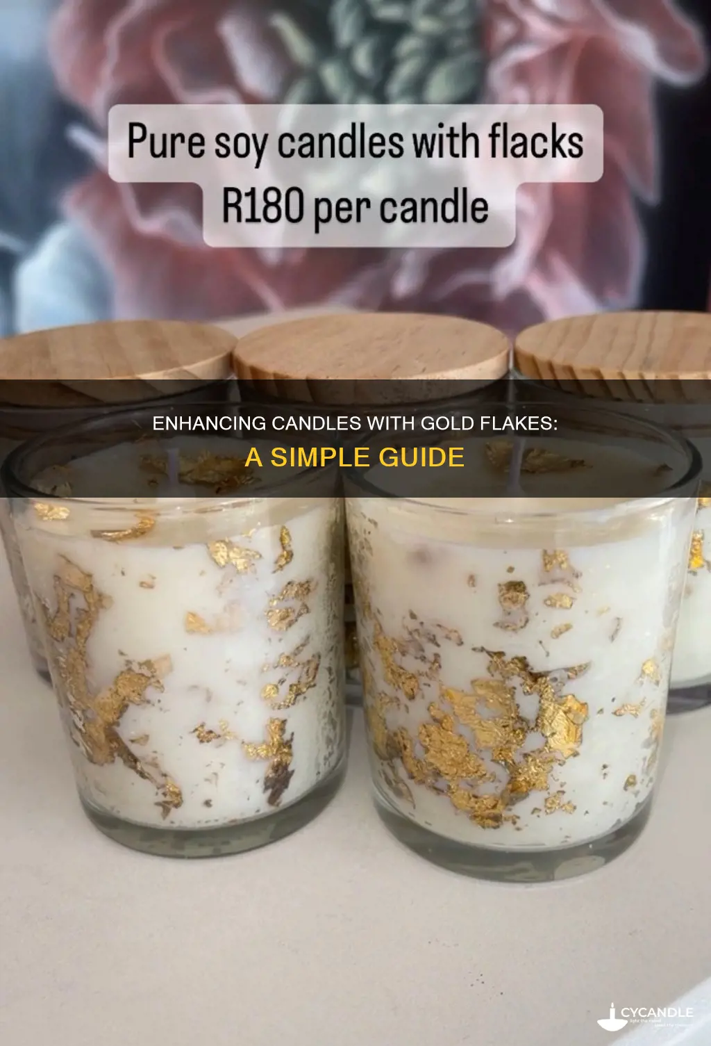 how to add gold flakes to candles