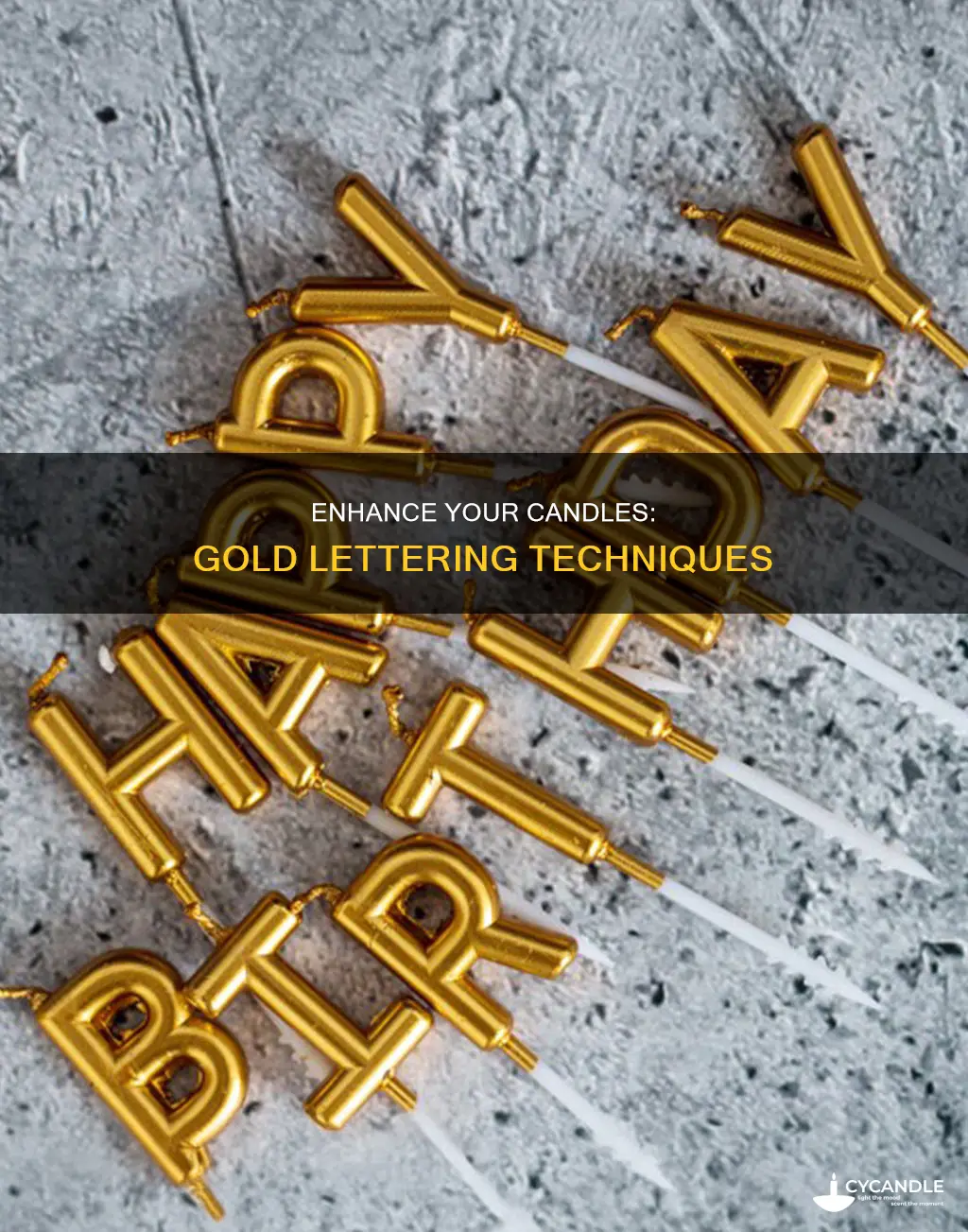 how to add gold lettering directly to a candle