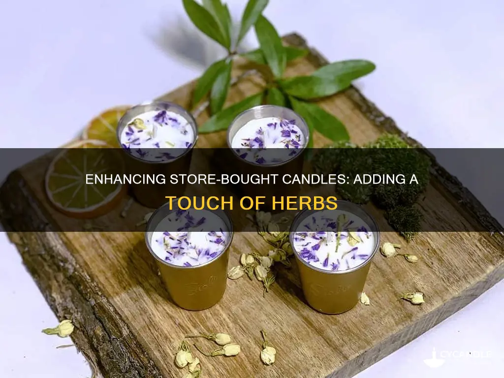 how to add herbs to store bought candle
