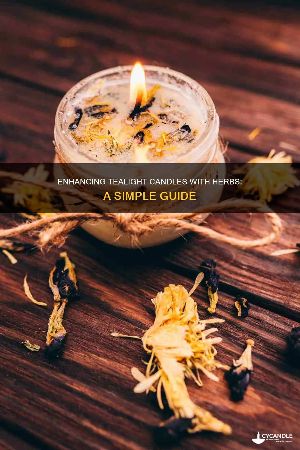how to add herbs to tealight candles