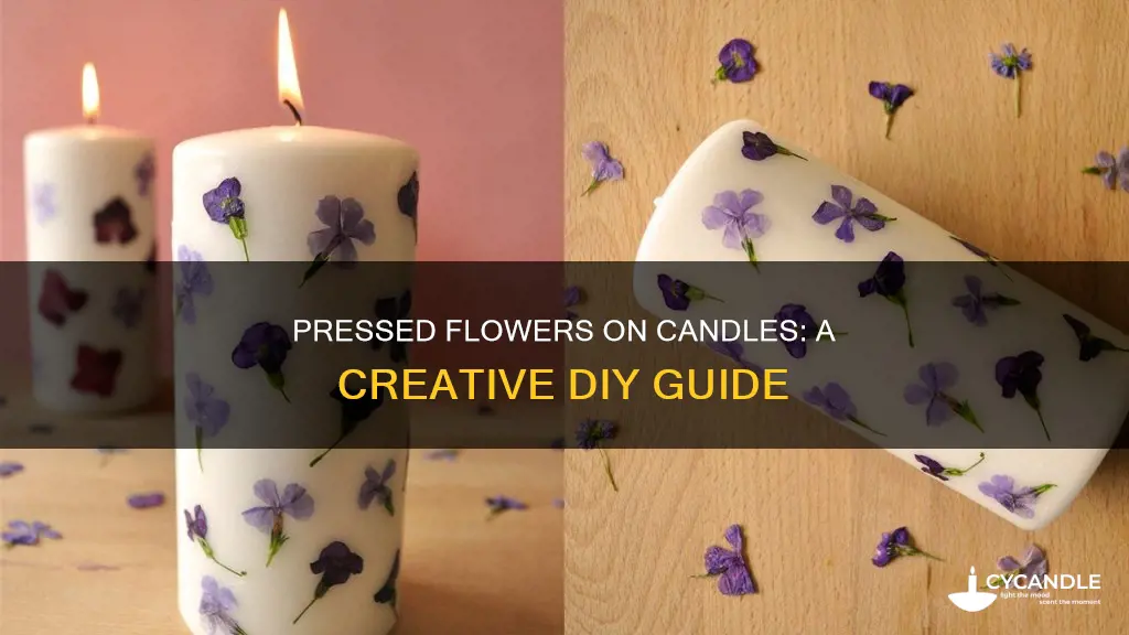 how to add pressed flowers to candles
