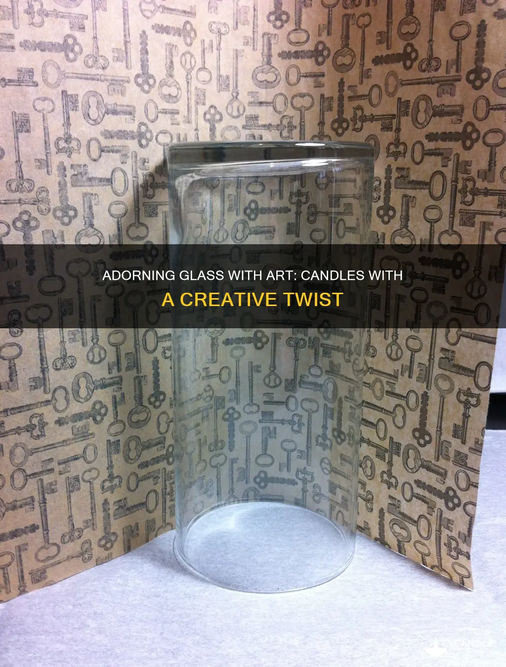 how to adhere an artistic image to glass candle holder