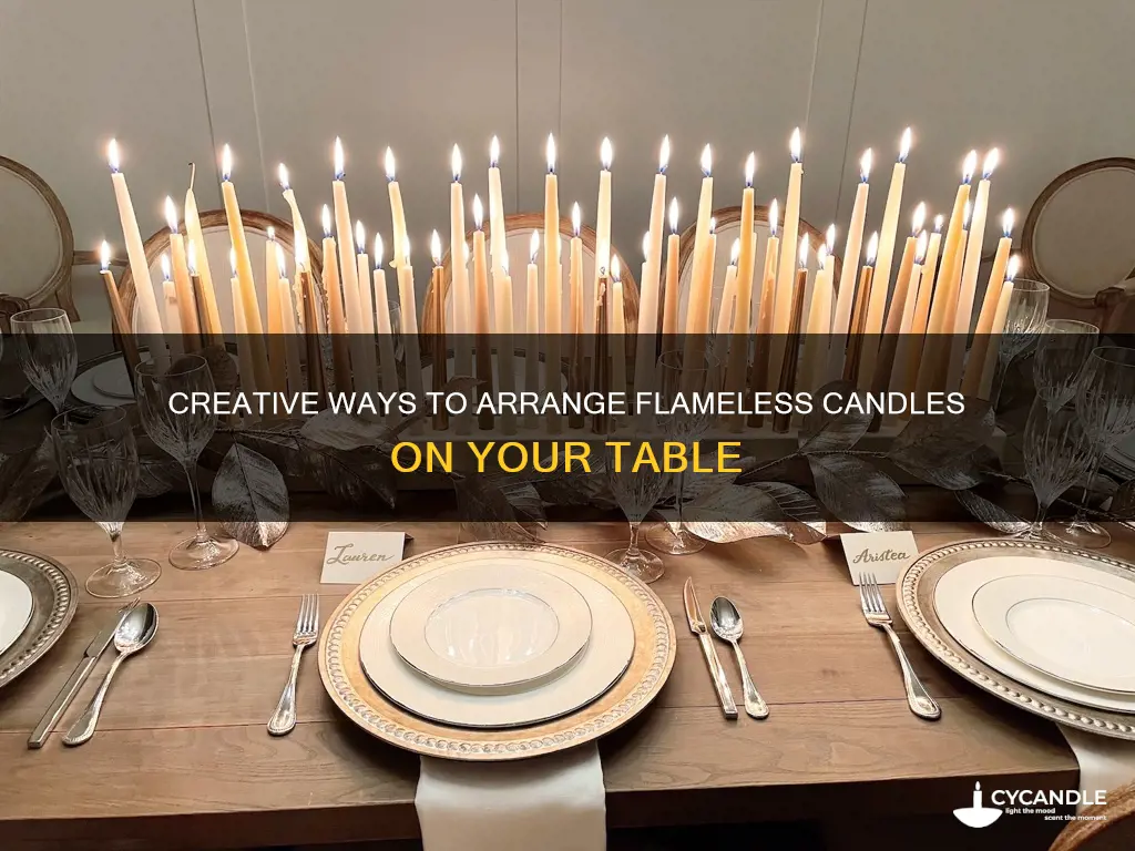 how to arrange battery operated candles on a table