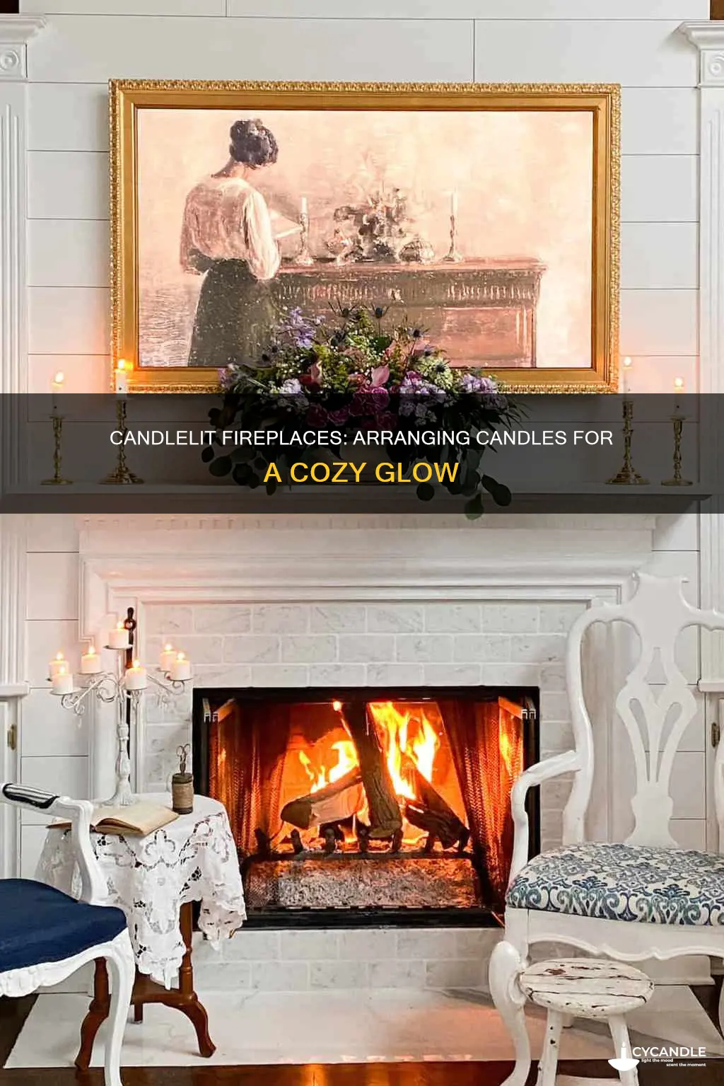 how to arrange candles in firelace