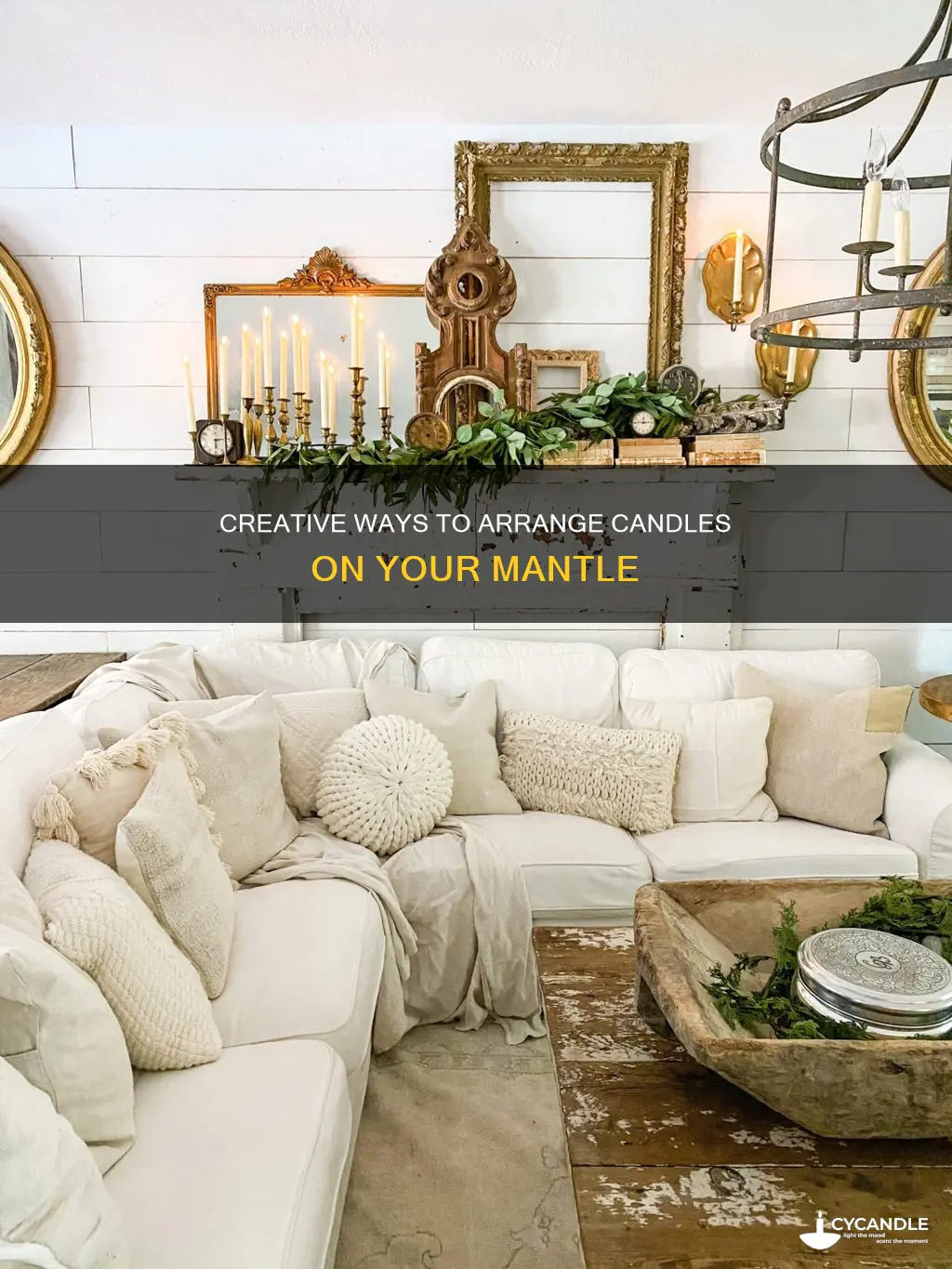 how to arrange candles on a mantle
