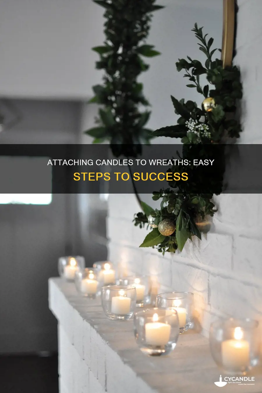 how to attach a candle to a wreath