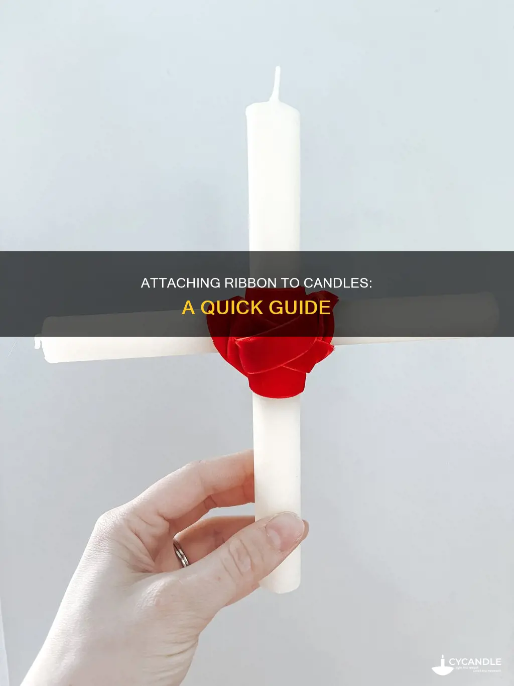 how to attach ribbon to a candle