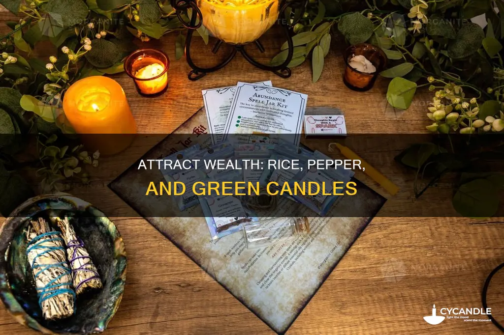 how to attract wealth with rice pepper green candles