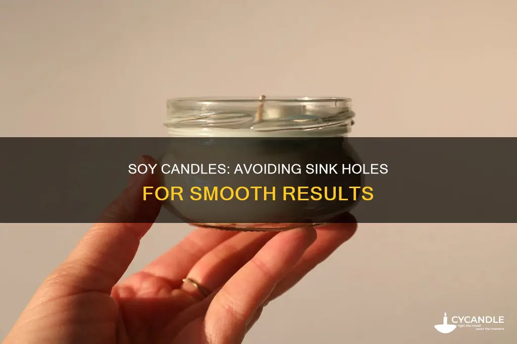 how to avoid sink holes in soy candles