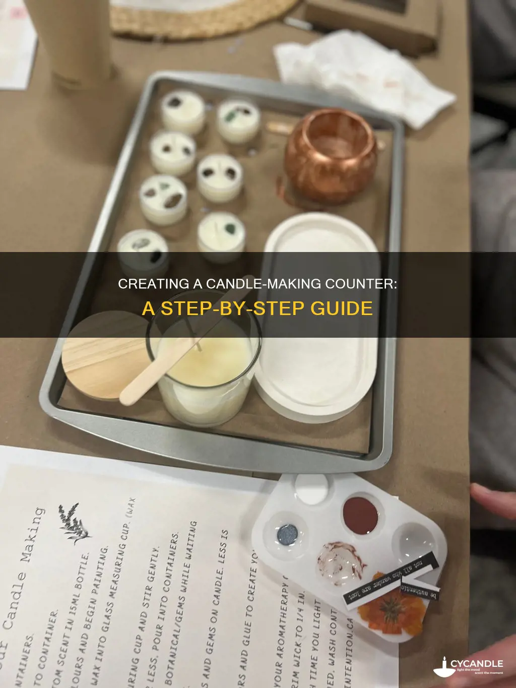 how to build a candle making counter