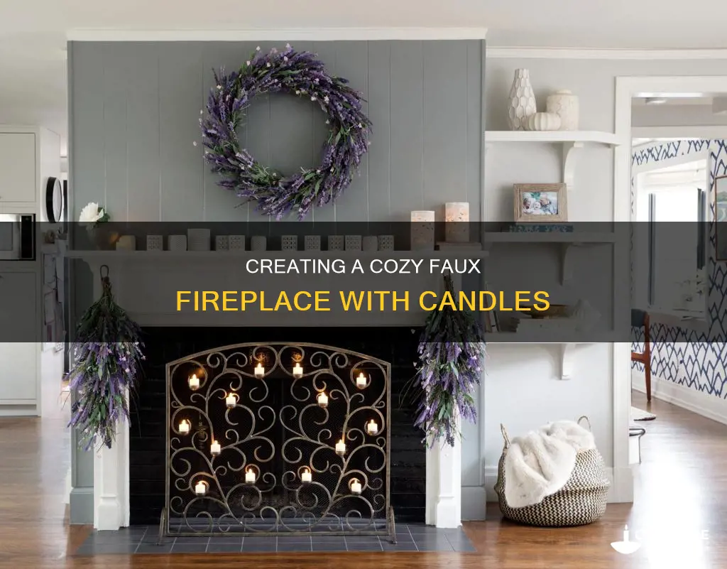 how to build a faux fireplace with candles