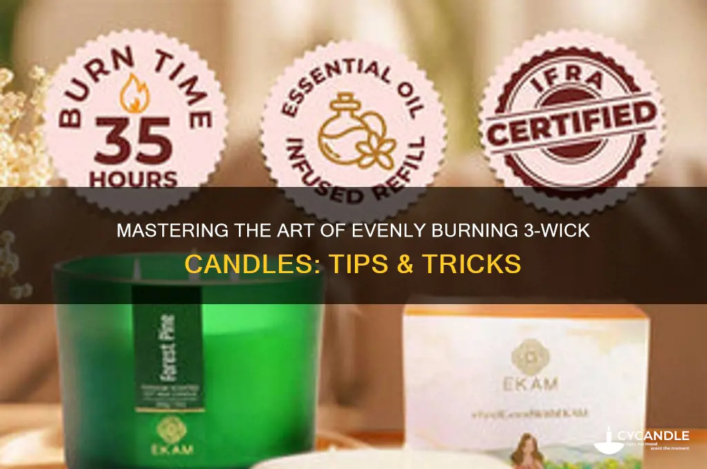 how to burn 3 wick candles evenly