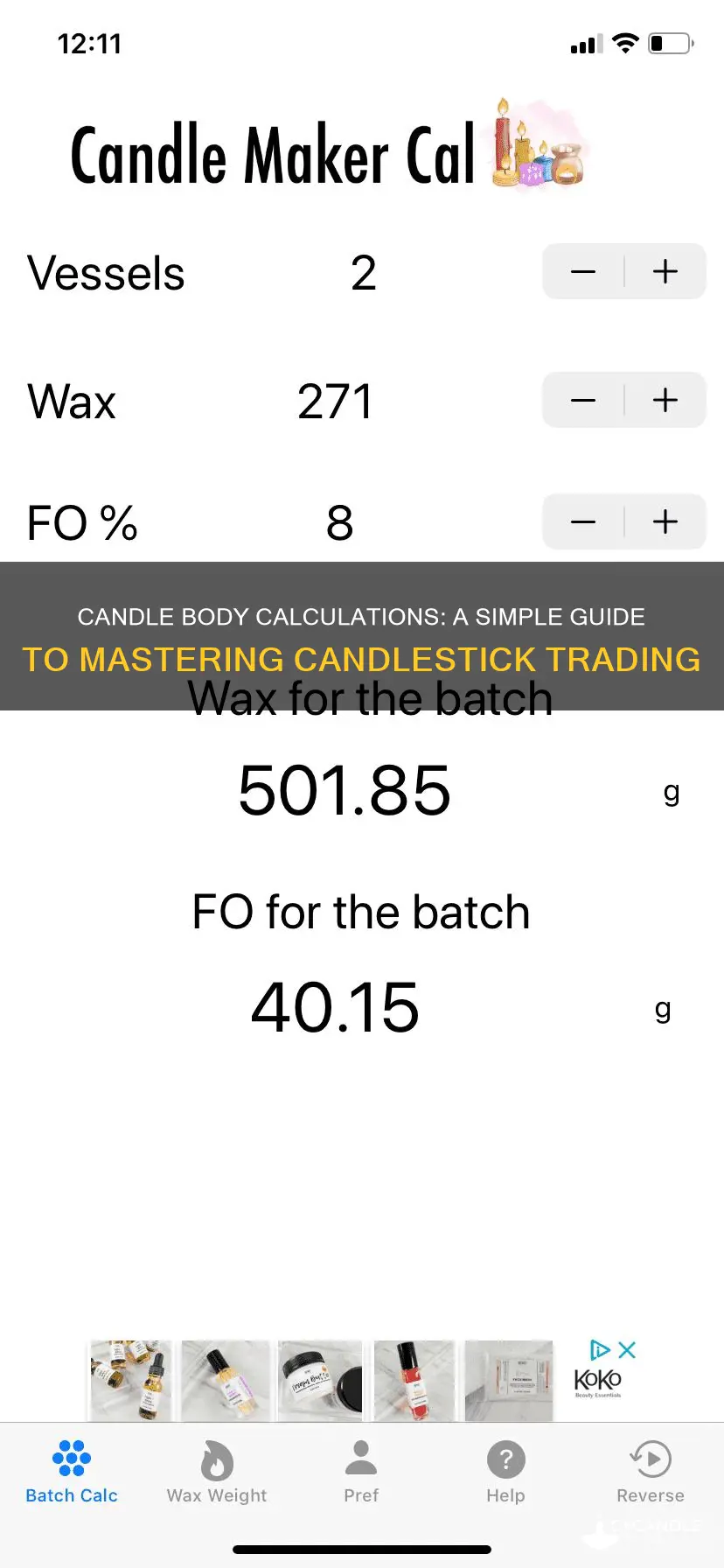 how to calculate candle body