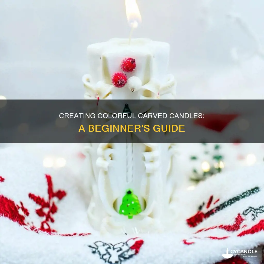 how to carve candles with color