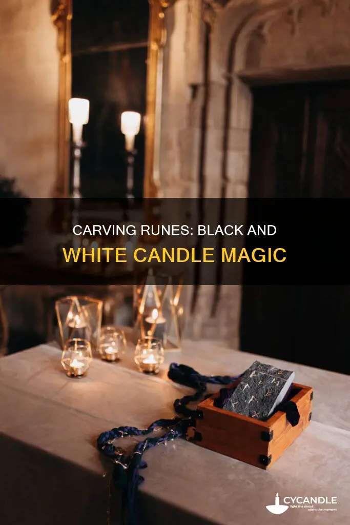 how to carving runes on black and white candles