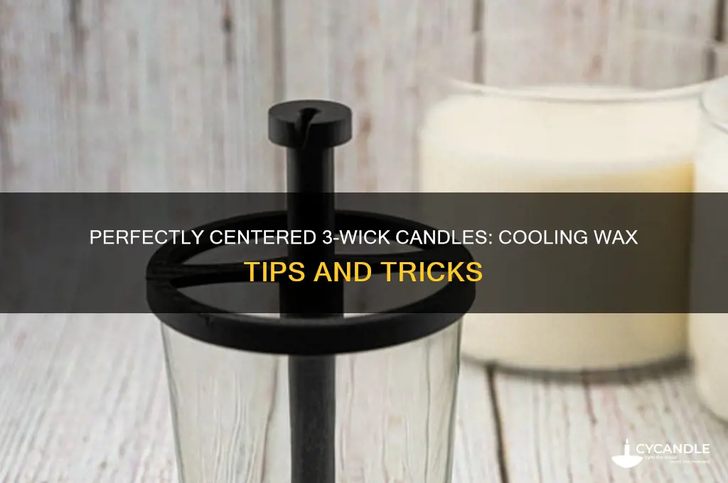 how to center 3 wick candle while wax is cooling