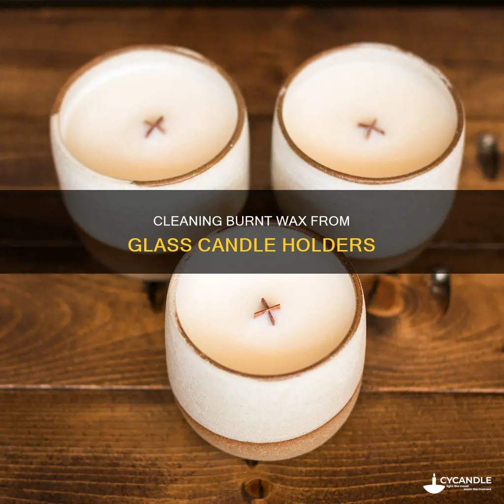 how to clean burnt glass candle holder