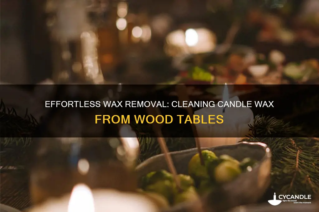 how to clean candle wax from a wood table