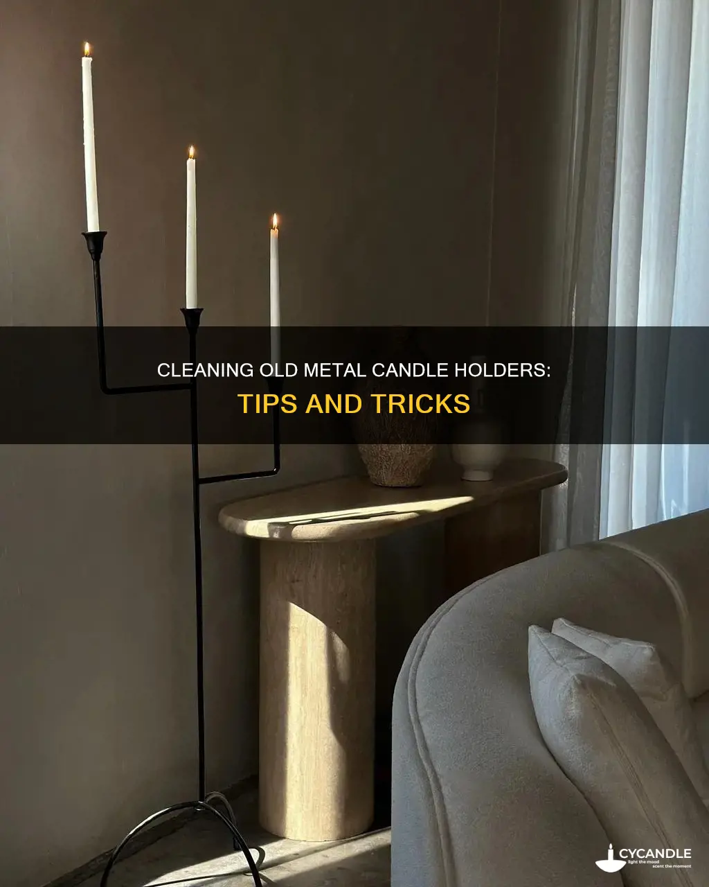 how to clean old metal candle holders