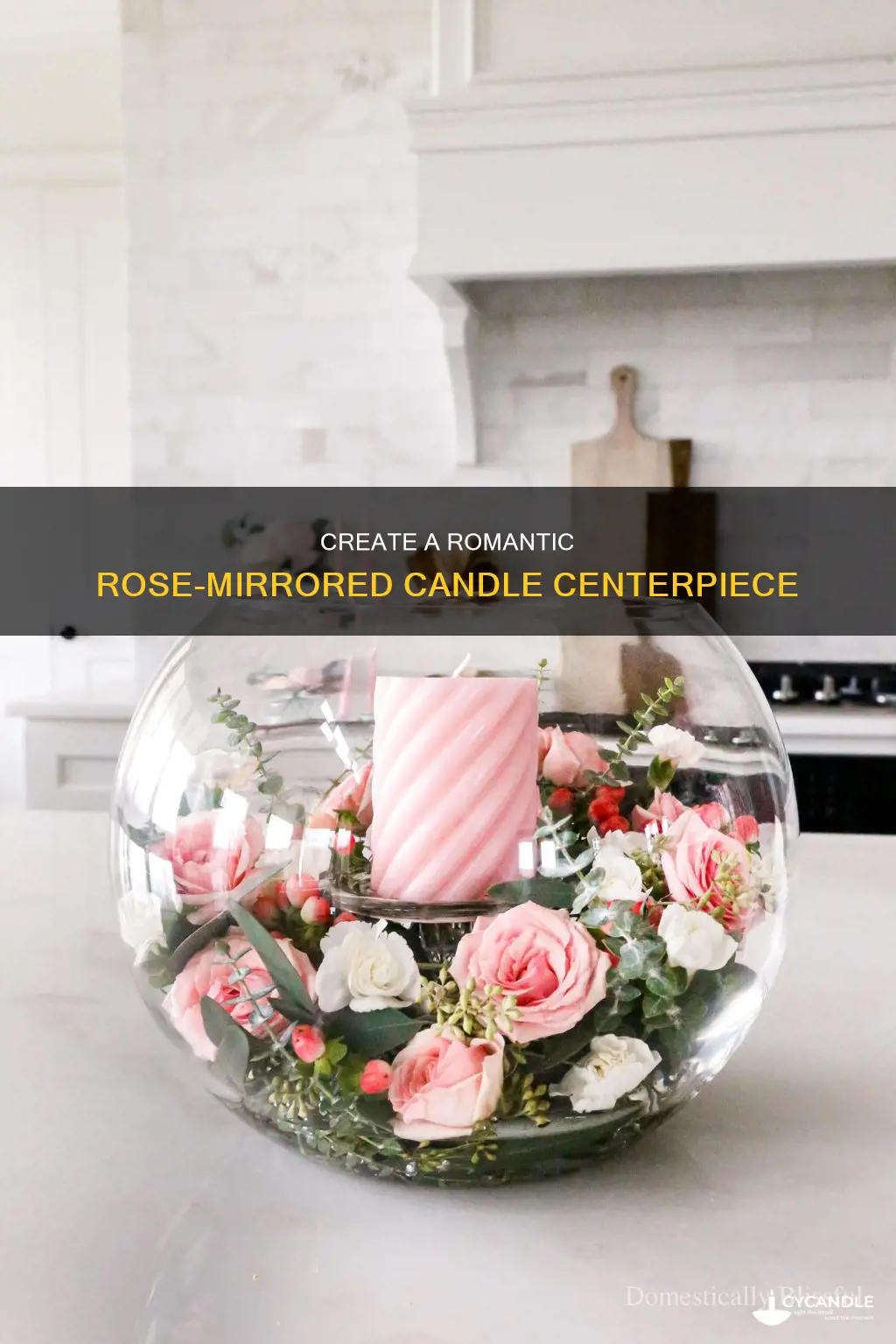 how to create a bed of roses mirrored candle centerpiece