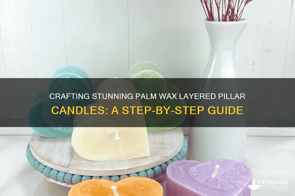 how to create palm wax layered pillar candles
