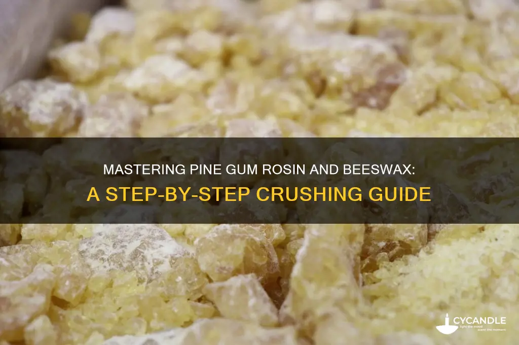 how to crush up pine gum rosin mix with beeswax