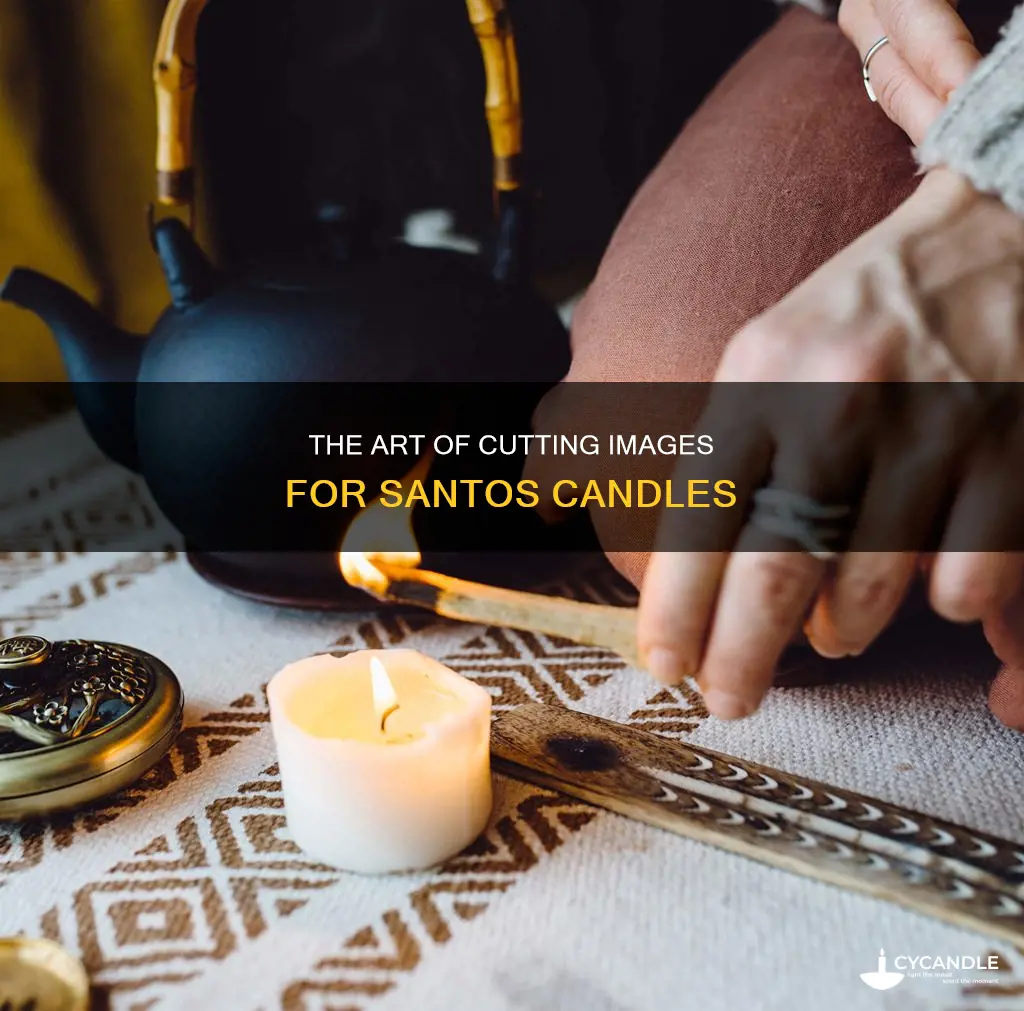 how to cut an image for a santos candle