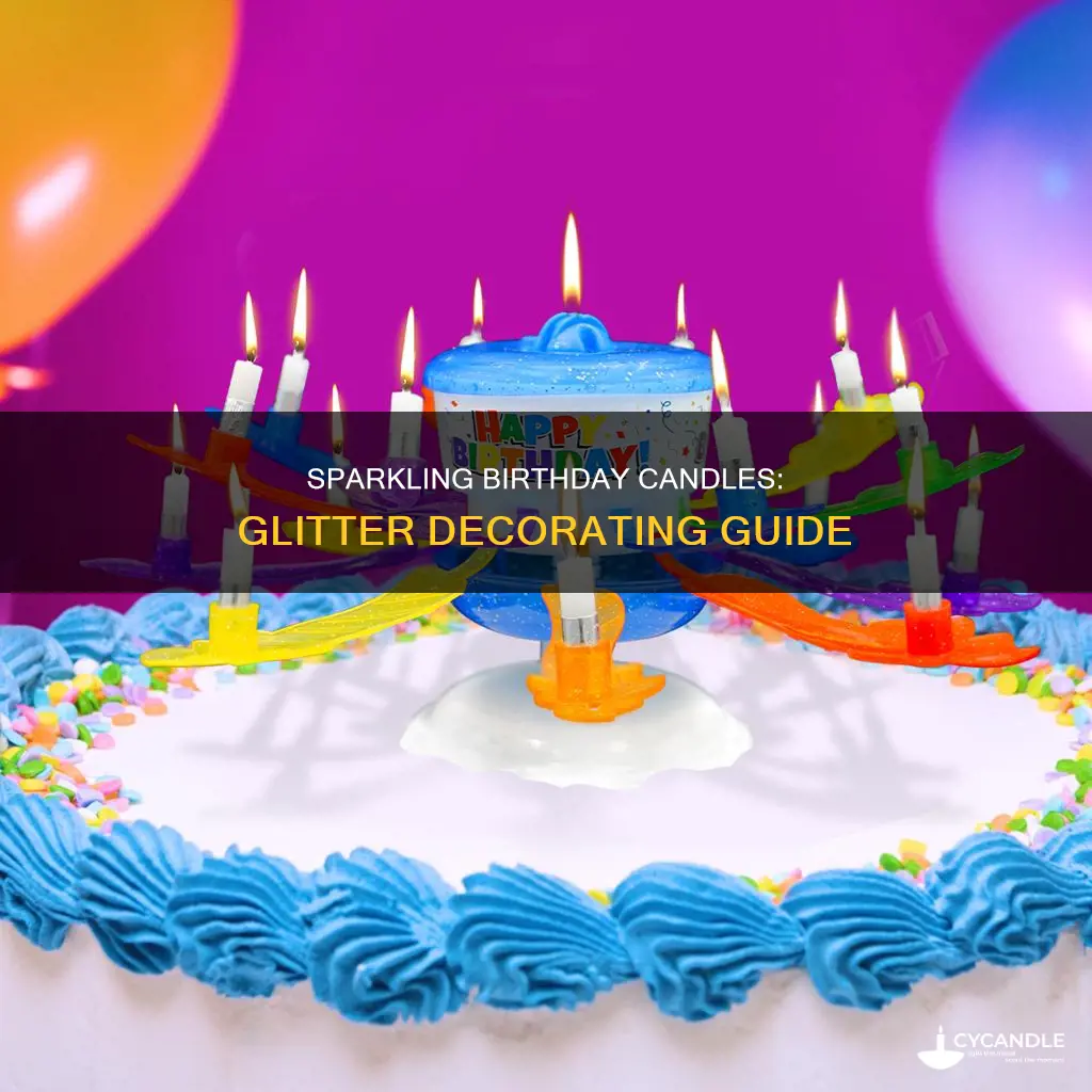 how to decorate a birthday candle with glitter