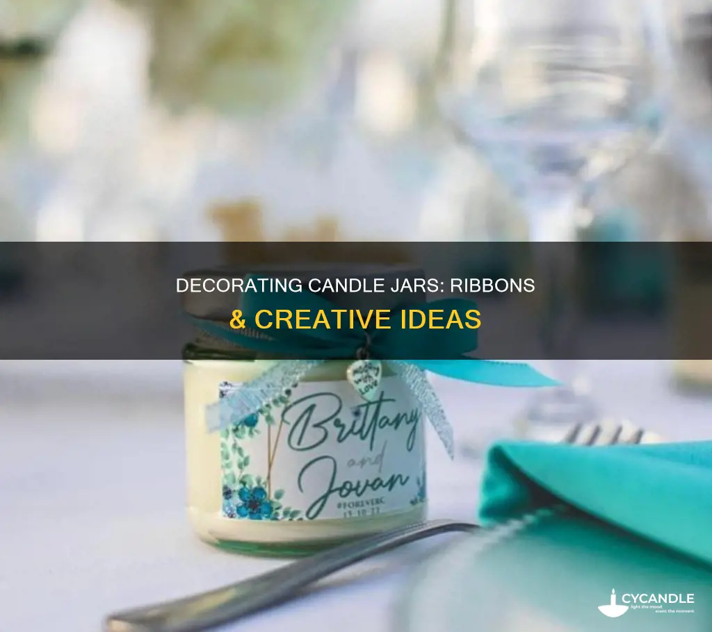 how to decorate a candle jar with ribbon