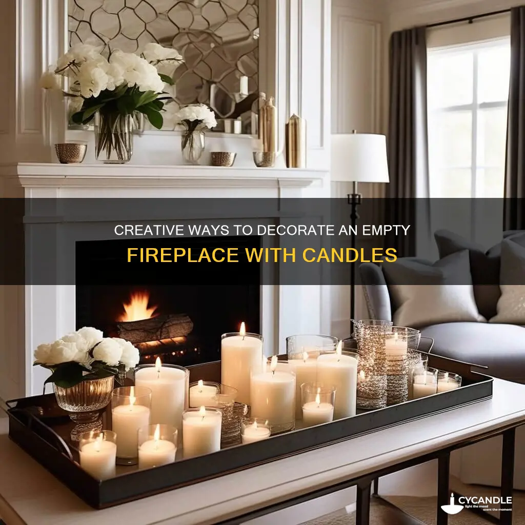 how to decorate a empty fireplace with candles