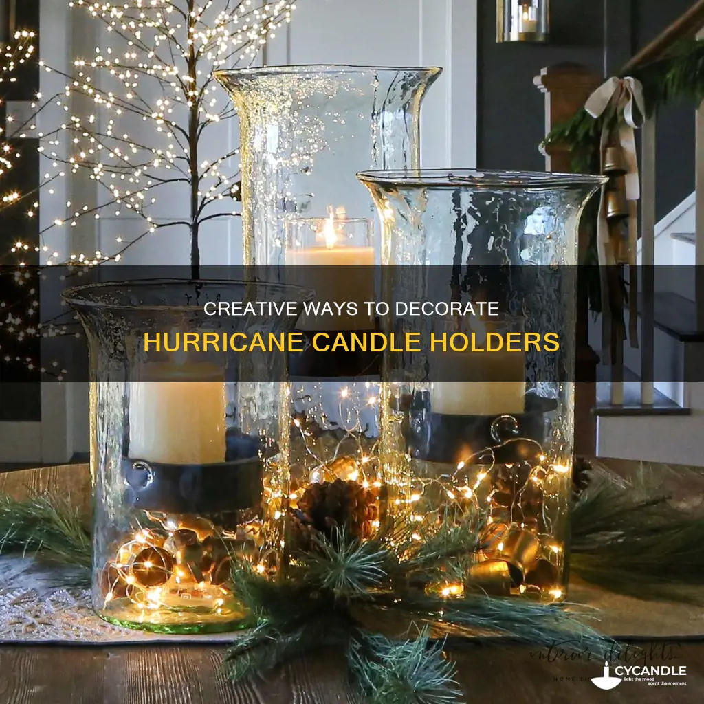 how to decorate a hurricane candle holder