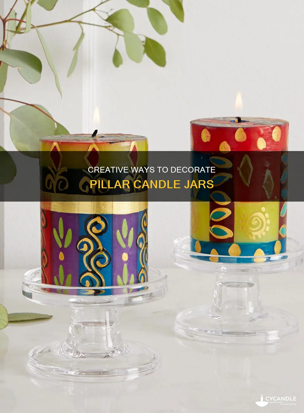 how to decorate a pillar candle jar