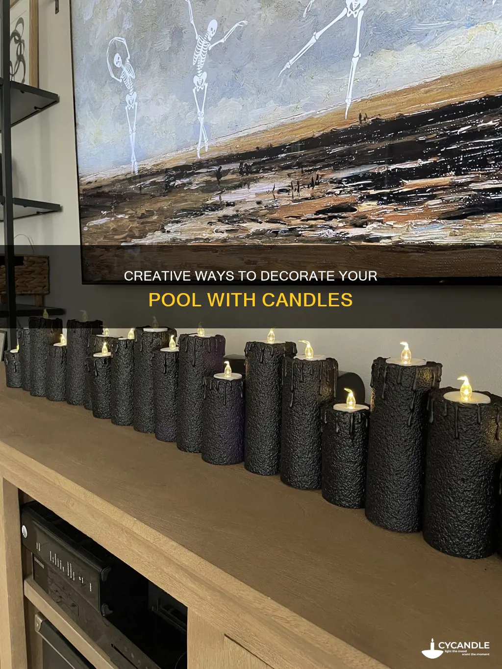 how to decorate a pool with candles