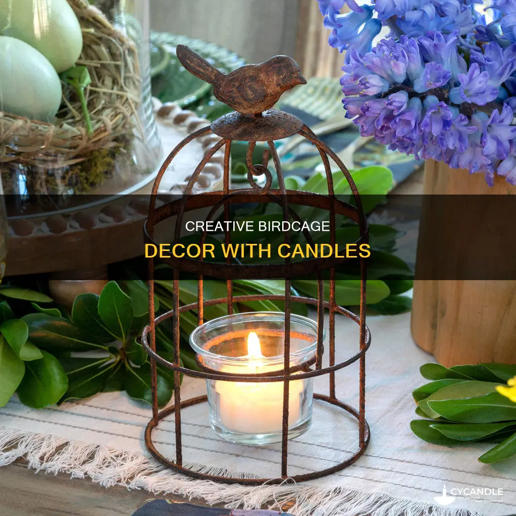 how to decorate birdcages woth candles