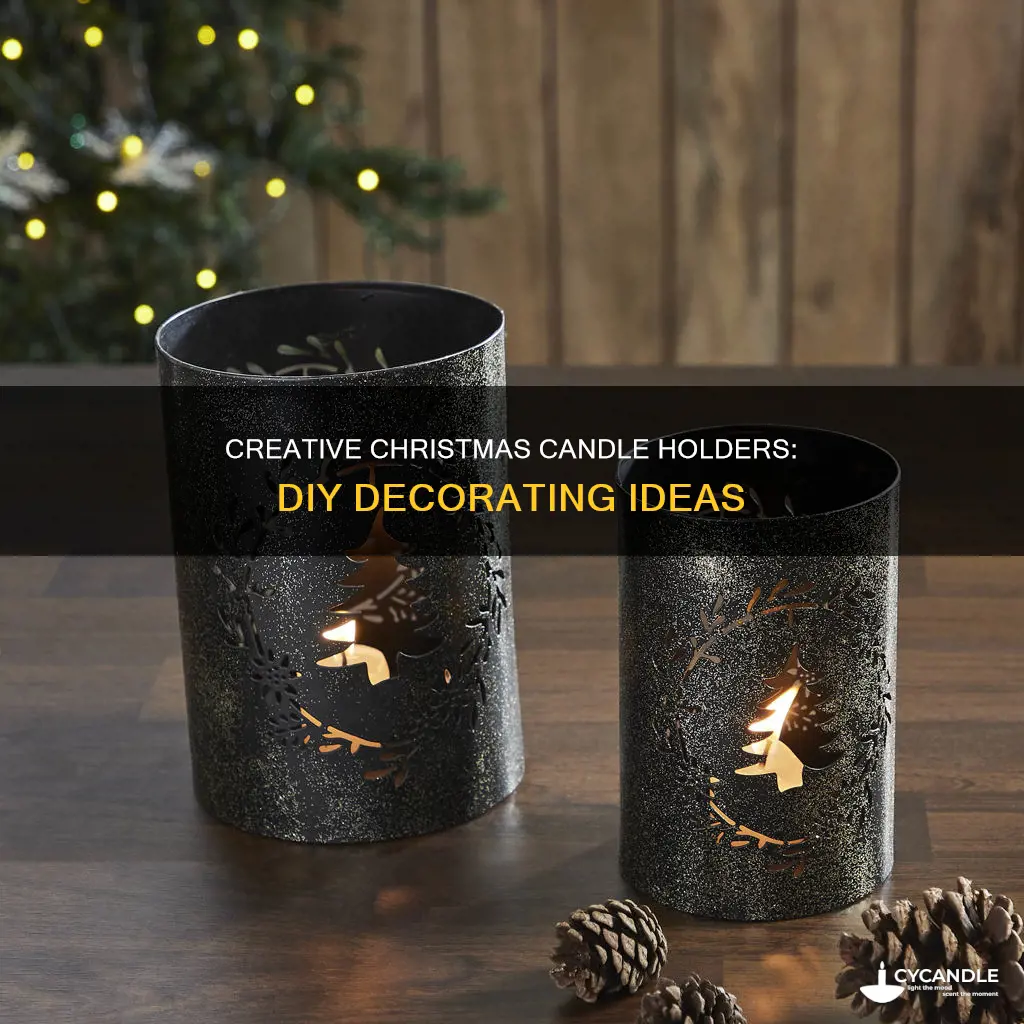 how to decorate candle holders for christmas