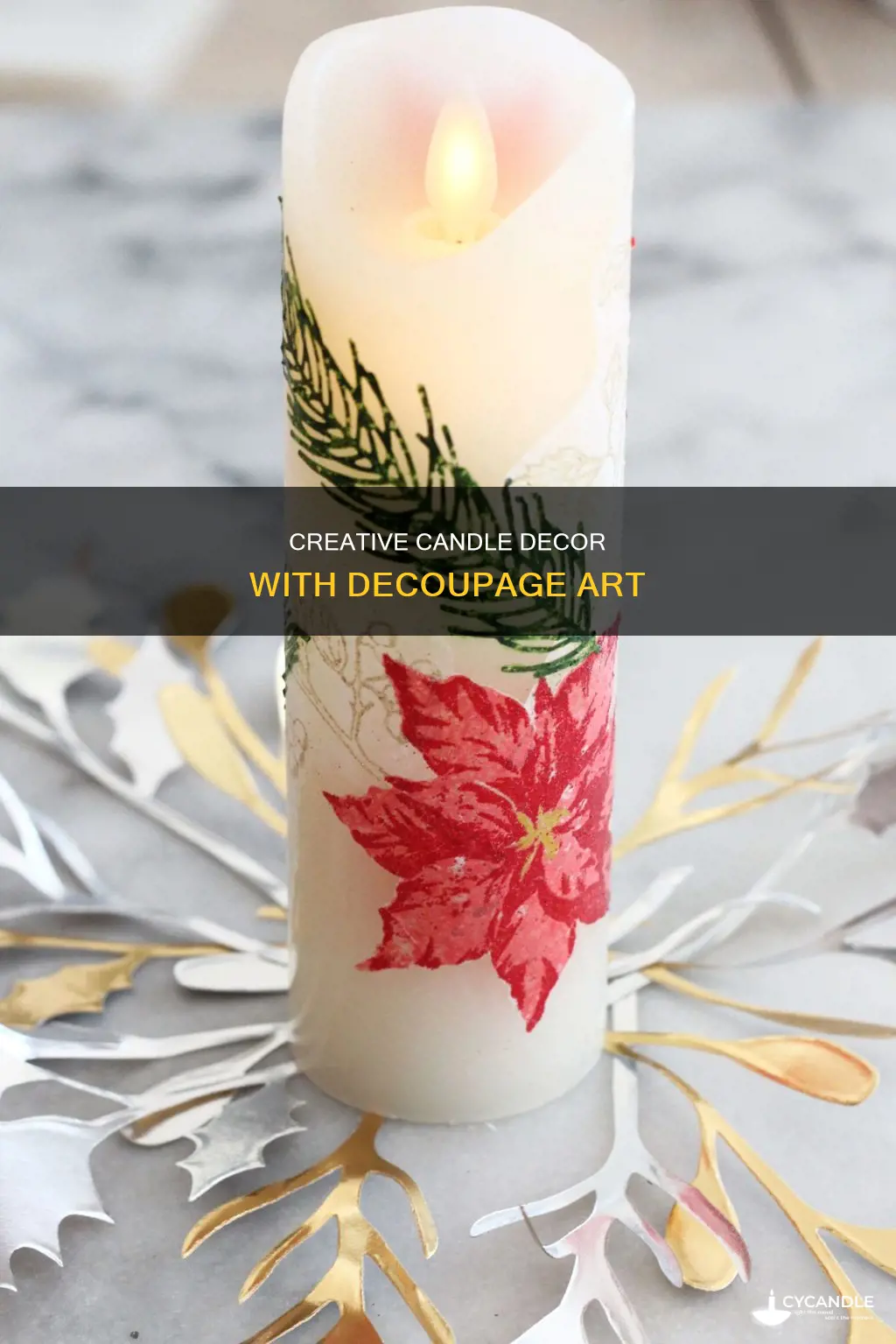 how to decorate candles with decoupage