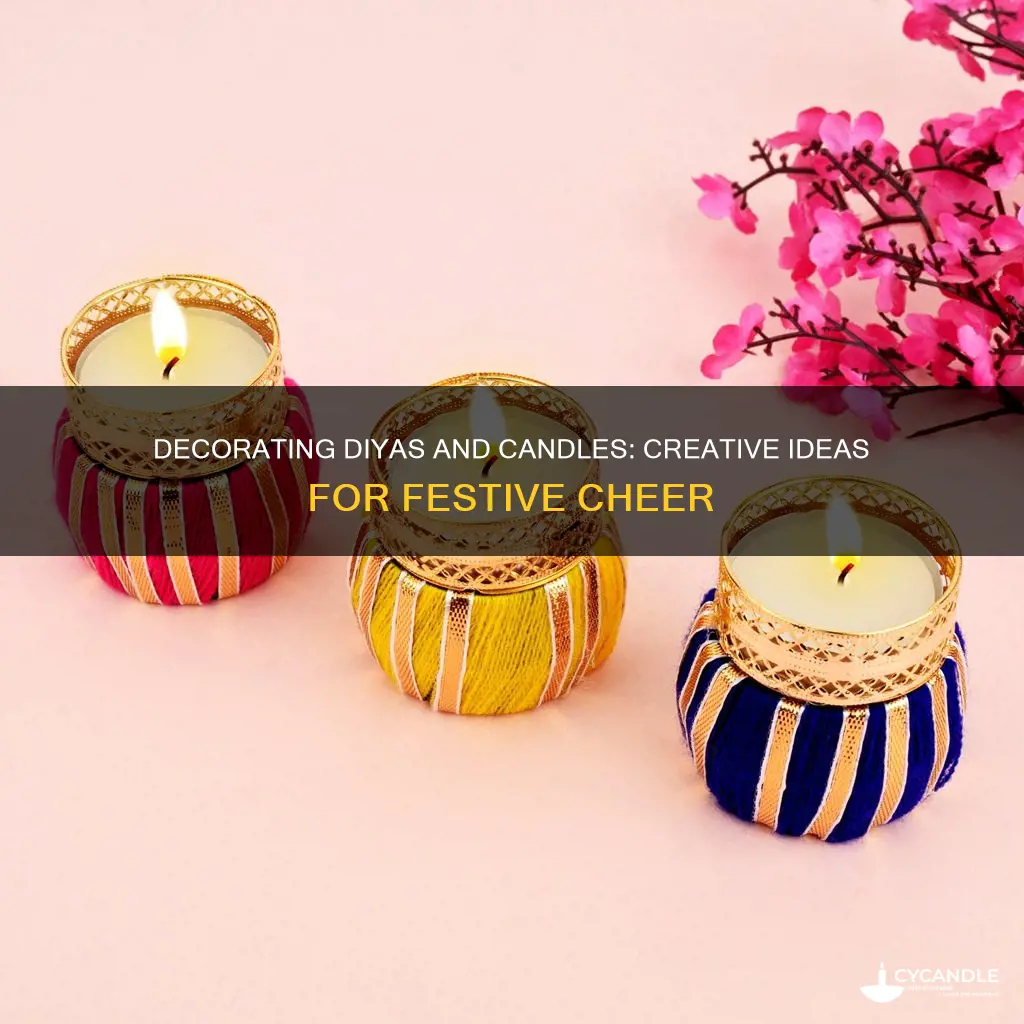 how to decorate diya and candle